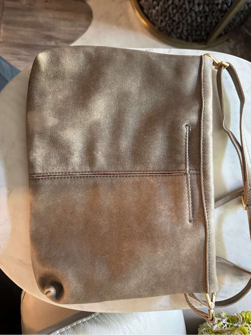 Hammitt Suede Crossbody with Gold Hardware - Picture 4 of 5
